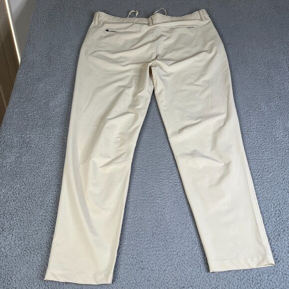 Lot of 2 Fabletics Chino Pants 41x32 Khaki Beige Cream Tapered Athleisure Hiking - Picture 11 of 16